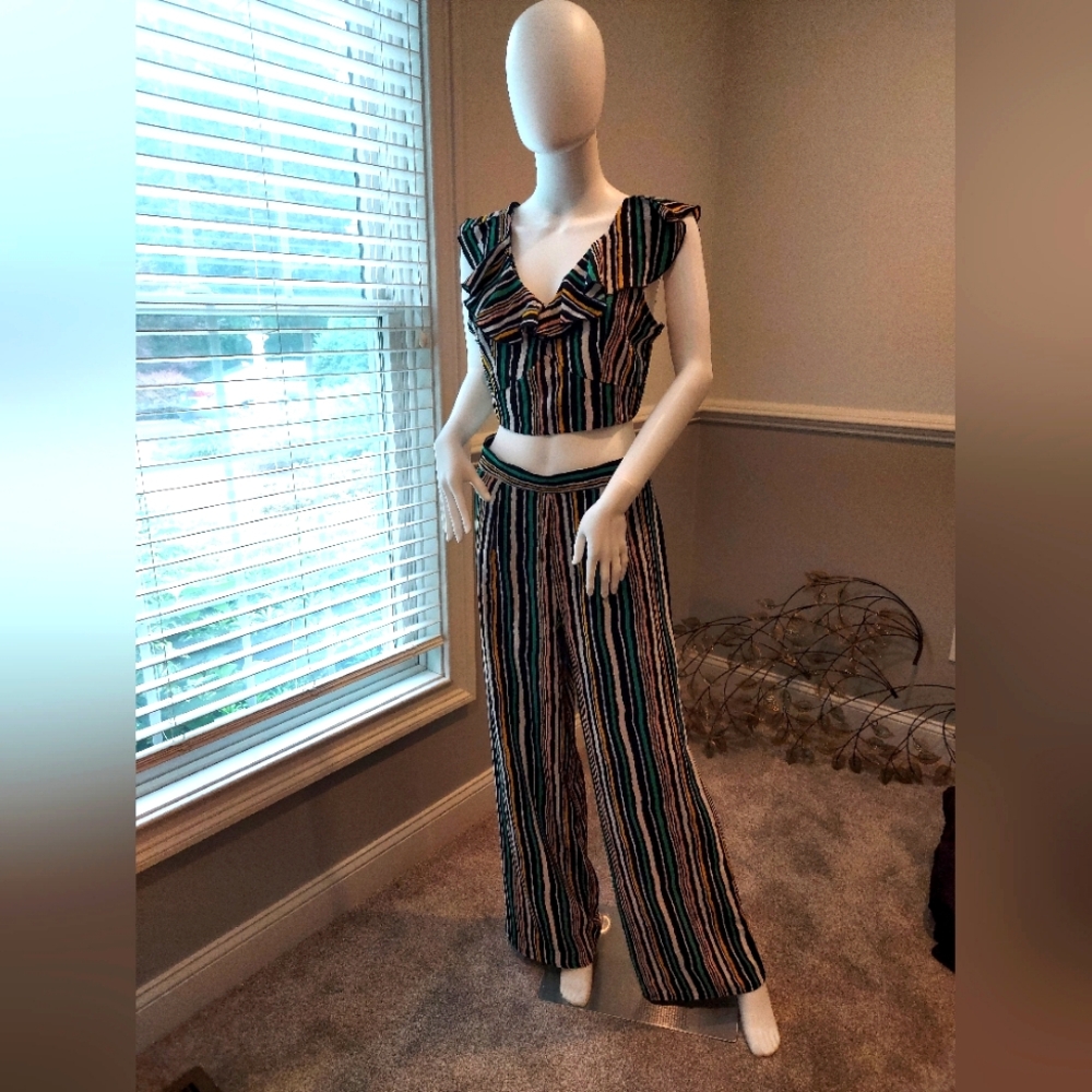 Revamped Black and Brown Jumpsuit with High-Waisted Elegance